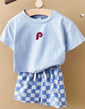Baby Blue Check Set